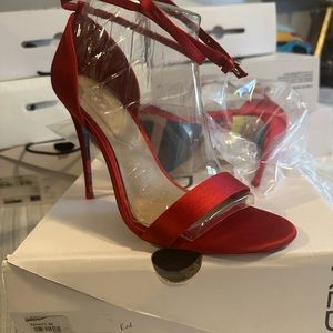 Aldo red ankle tie shoe